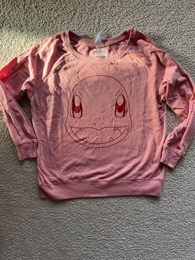 Pokemon Pink Crewneck Sweatshirt with Charmander Face NWOT